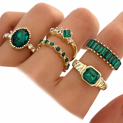 Set de Anillos Esmeralda Johana