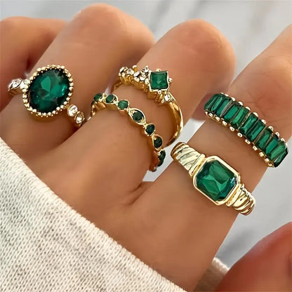 Set de Anillos Esmeralda Johana