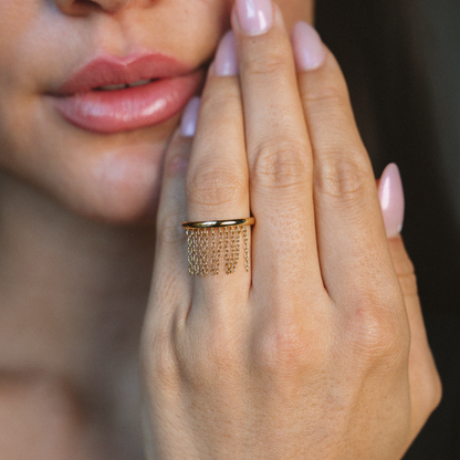 Anillo Fringe Chapado en Oro