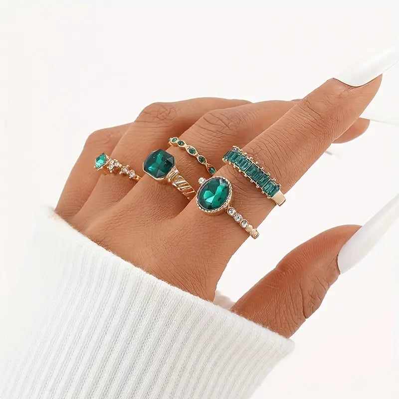 Set de Anillos Esmeralda Johana