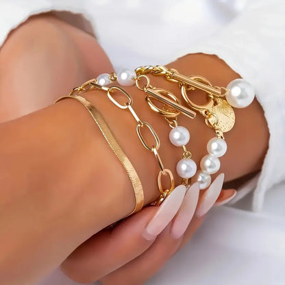 Set de 4 Pulseras Chic Gold