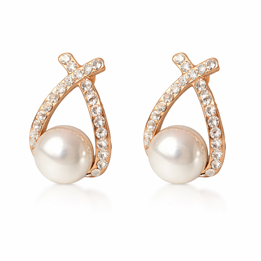Pendientes con perlas y lentejuelas