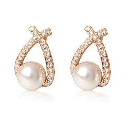 Pendientes con perlas y lentejuelas
