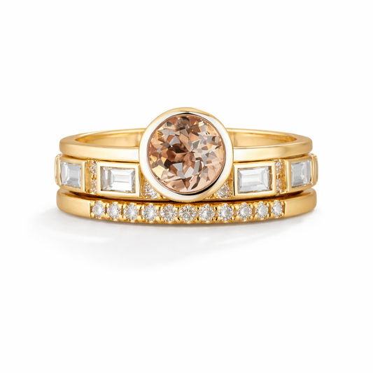 Anillo de cristal dorado