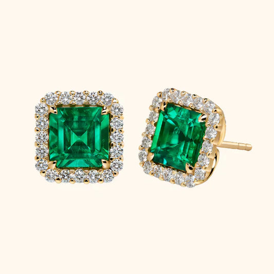 Pendientes de esmeralda con acabados en oro