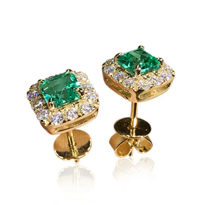 Pendientes de esmeralda con acabados en oro