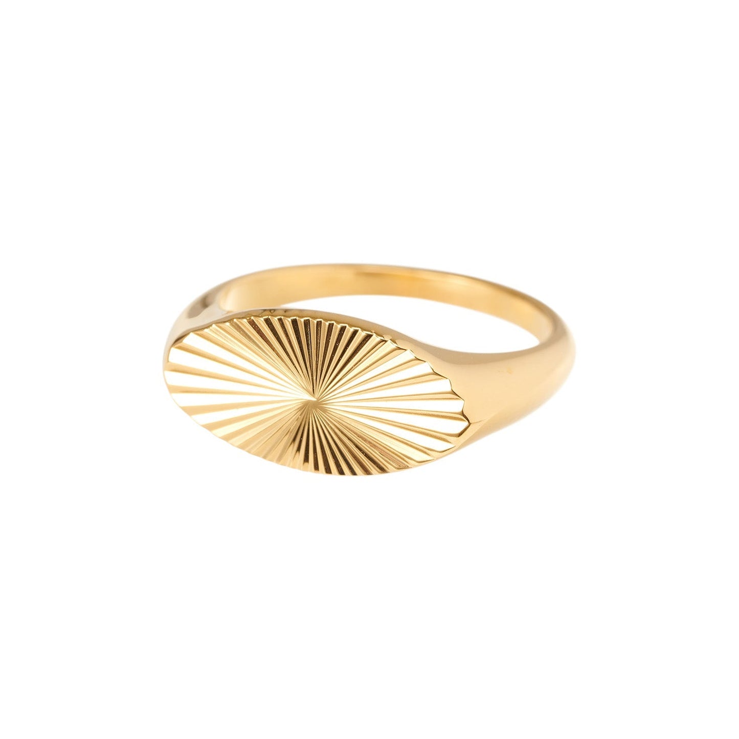 Anello Oval Rays Placcato Oro