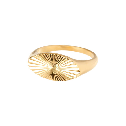 Anello Oval Rays Placcato Oro