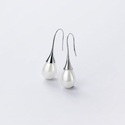 Pendientes de gota con perlas