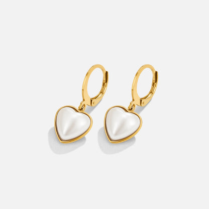 Aros corazón con perla