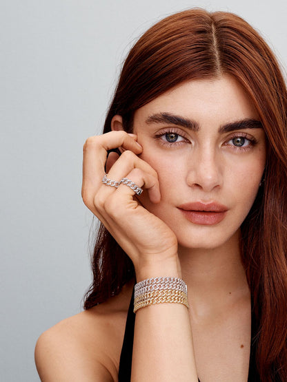 Pulsera cubana de moissanita