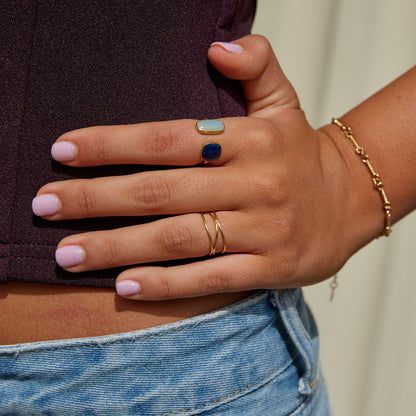 Anillo Envolvente Aguamarina