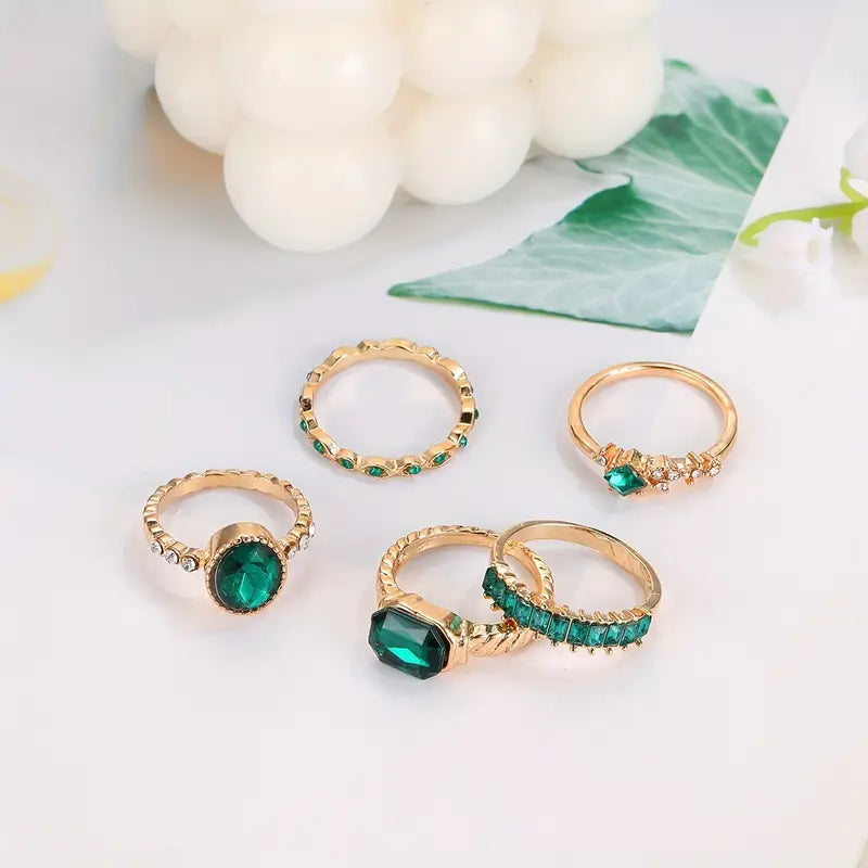 Set de Anillos Esmeralda Johana