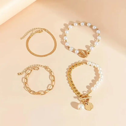 Set de 4 Pulseras Chic Gold
