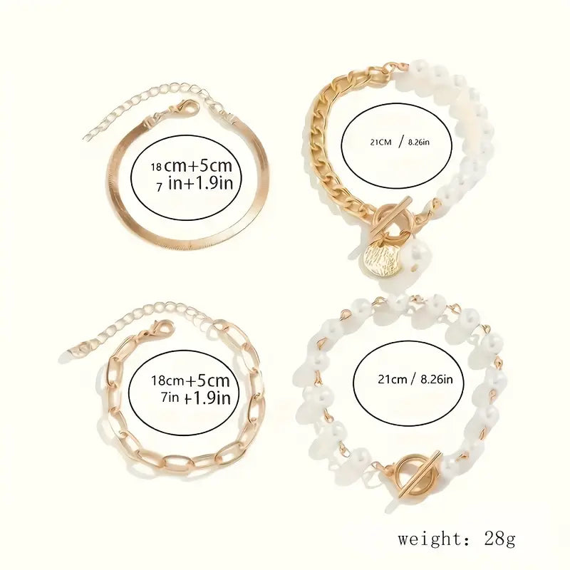 Set de 4 Pulseras Chic Gold