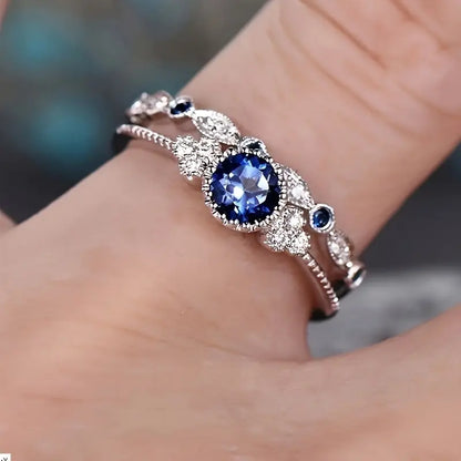 nillo Halo con Zafiro en Plata