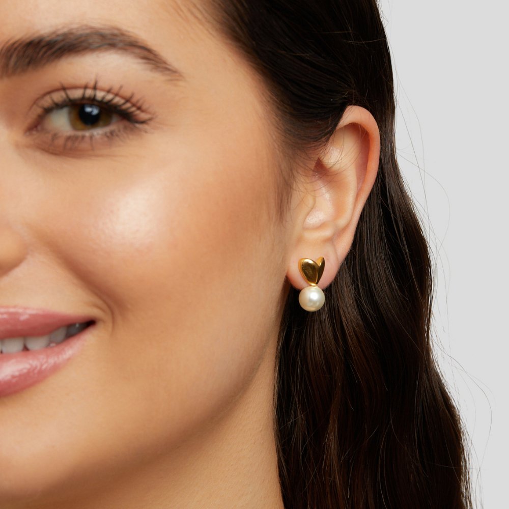 Pendientes corazón con perla